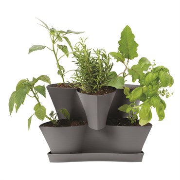 Bloem® Collins 2 Level Planter - Charcoal - 16in