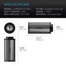 AC INFINITY, DUCT CARBON FILTER, AUSTRALIAN CHARCOAL, 6-INCH