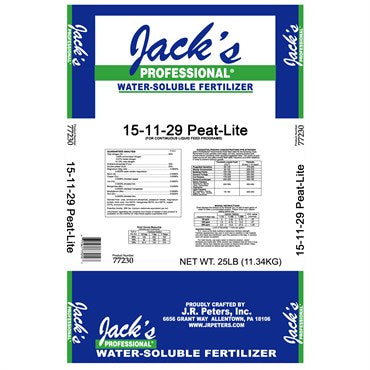 Jack's Professional 15-11-29 Peat-Lite Fertilizer 25lb