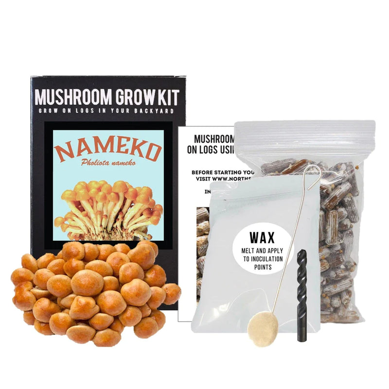 Organic Nameko Mushroom Outdoor Log Growing Kit