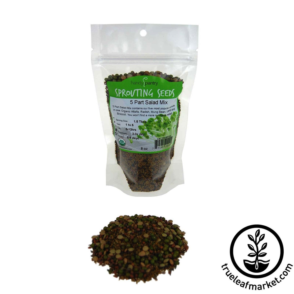 HANDY PANTRY 5 PART SALAD SEED MIX (ORGANIC) - SPROUTING SEEDS 4OZ