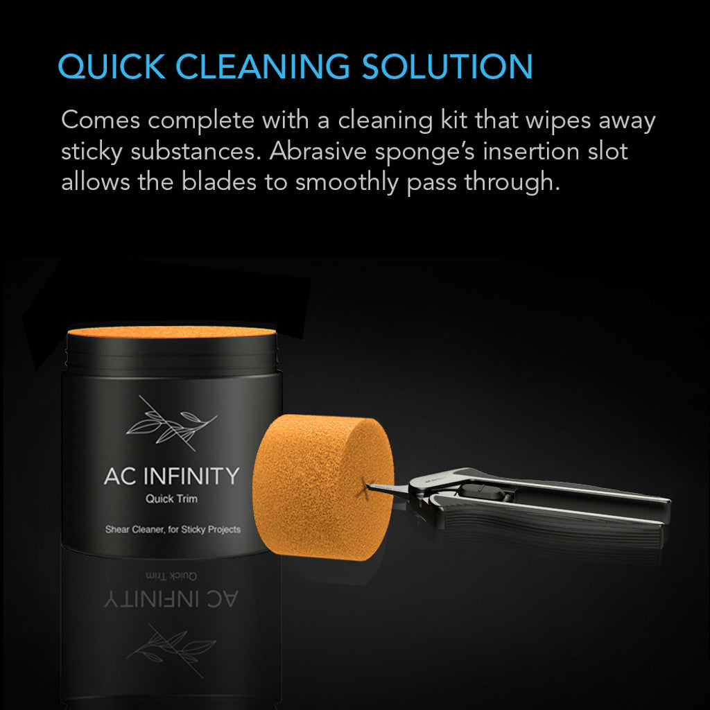 AC INFINITY STAINLESS STEEL PRUNING SHEAR WITH CLEANING KIT, ERGONOMIC LIGHTWEIGHT, 6.6” STRAIGHT BLADES